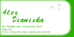 alex dianiska business card